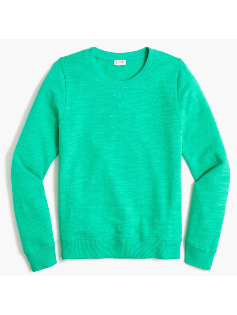 J. Crew green cotton crewneck sweater sz XS